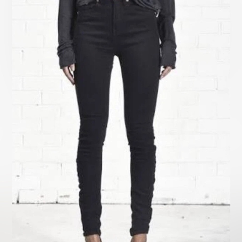 New ONE TEASPOON BILLIE BLACK SCALLYWAG SLIM SKINNY HIGH WAIST JEANS Black sz 26